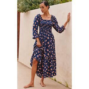 NWT Pink Chicken Serena smocked midi dress, Med $268